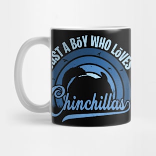 Funy Quote Just A Boy Who Loves A chinchillas Blue 80s Retro Vintage Sunset Gift IdeA for boys Mug